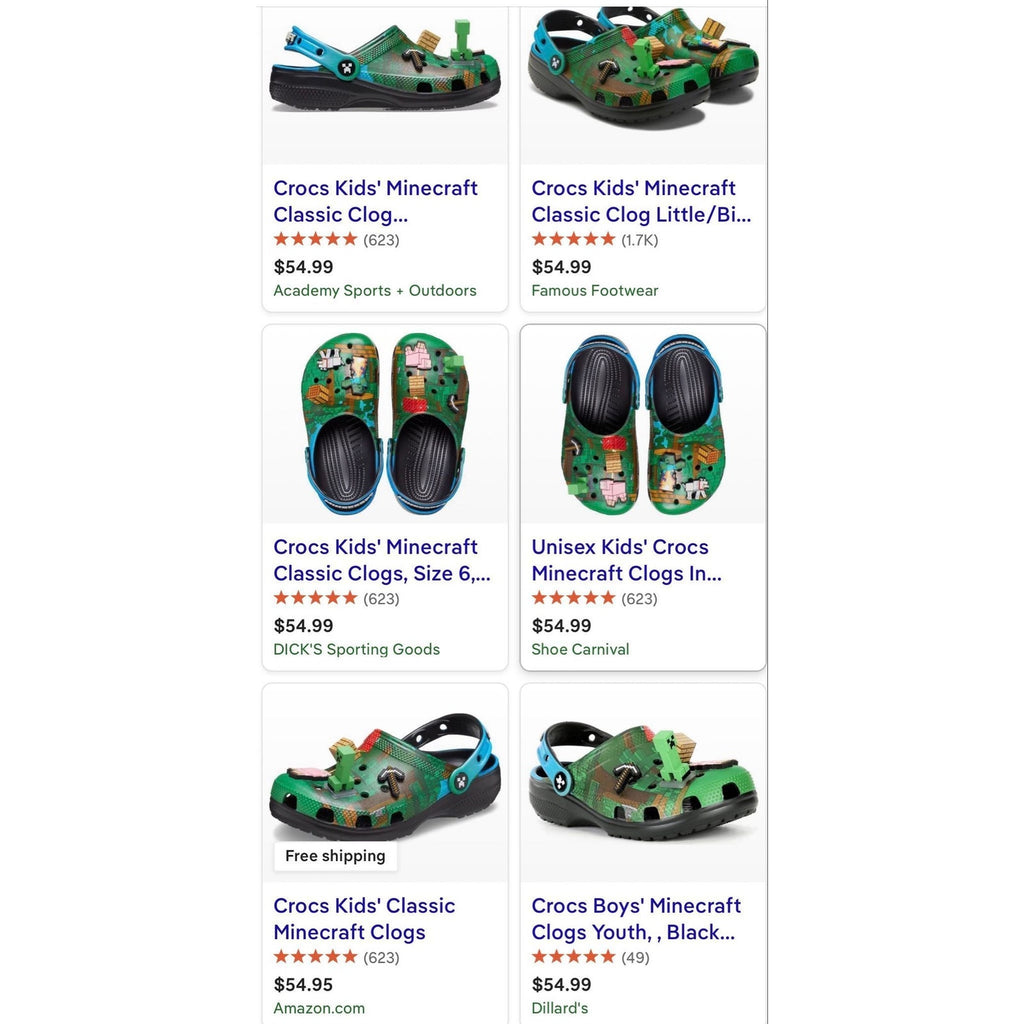 NEW NWT Minecraft x CrocsClassic Clogs Sz 12C