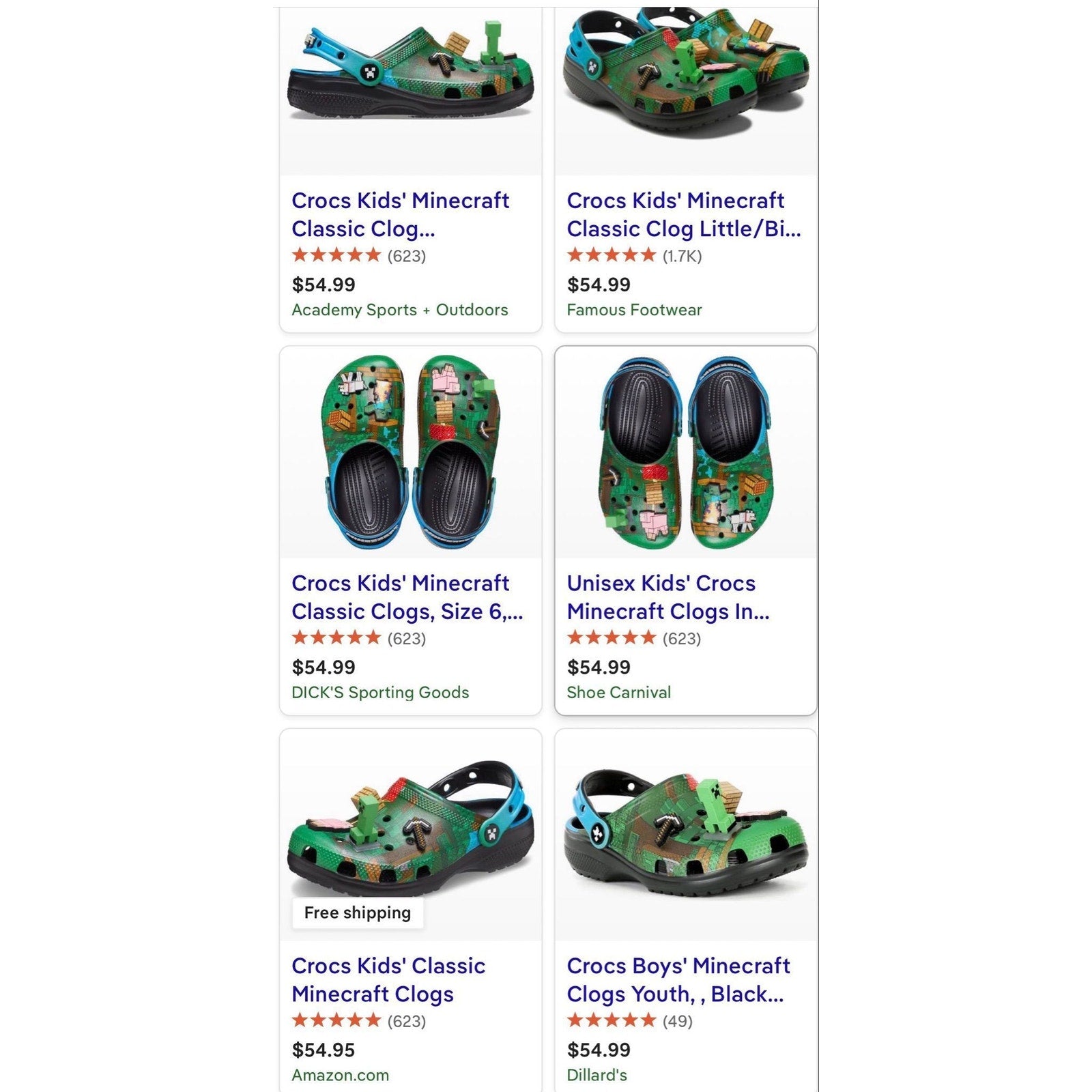 NEW NWT Minecraft x CrocsClassic Clogs Sz 12C