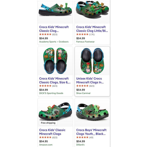 NEW NWT Minecraft x CrocsClassic Clogs Sz 12C